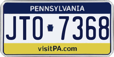 PA license plate JTO7368