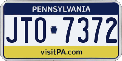 PA license plate JTO7372