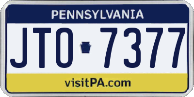 PA license plate JTO7377