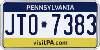 PA license plate JTO7383