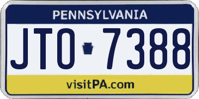 PA license plate JTO7388
