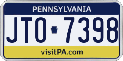 PA license plate JTO7398