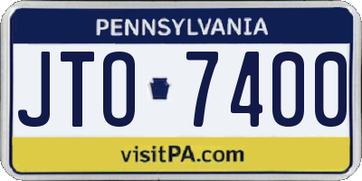 PA license plate JTO7400