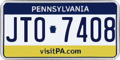 PA license plate JTO7408