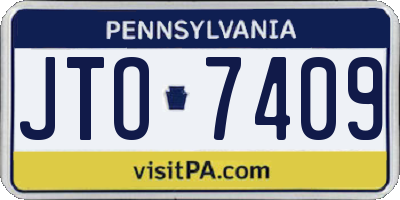 PA license plate JTO7409