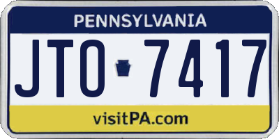 PA license plate JTO7417