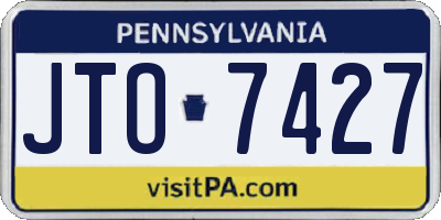 PA license plate JTO7427