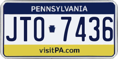 PA license plate JTO7436