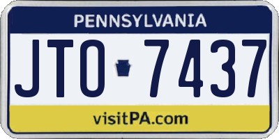 PA license plate JTO7437