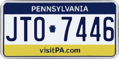 PA license plate JTO7446