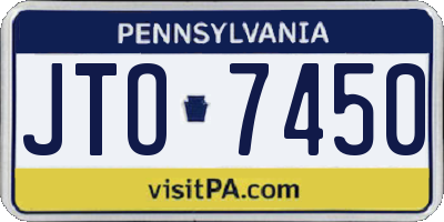 PA license plate JTO7450