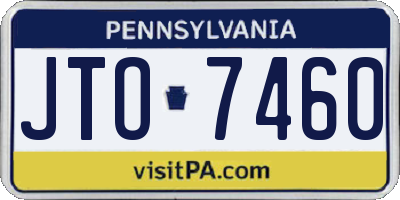 PA license plate JTO7460