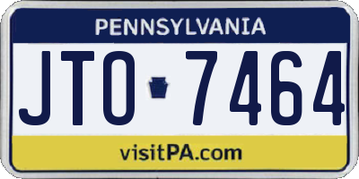 PA license plate JTO7464