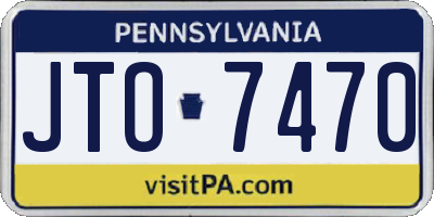 PA license plate JTO7470