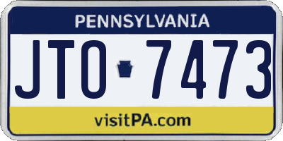 PA license plate JTO7473