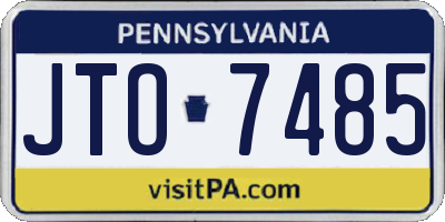 PA license plate JTO7485