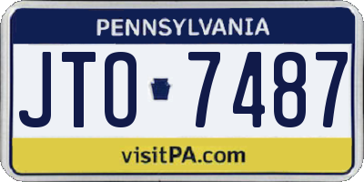 PA license plate JTO7487