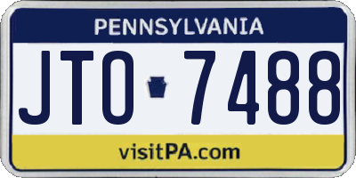PA license plate JTO7488