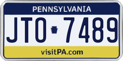 PA license plate JTO7489