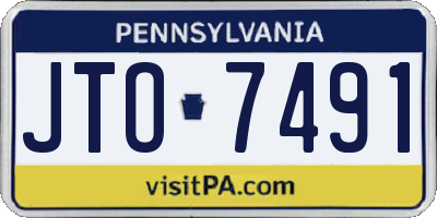 PA license plate JTO7491