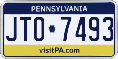 PA license plate JTO7493