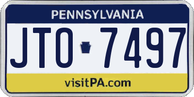 PA license plate JTO7497