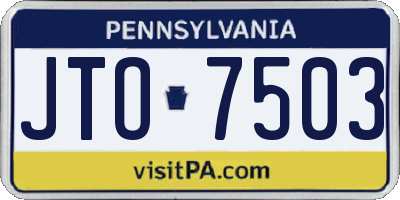 PA license plate JTO7503