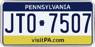 PA license plate JTO7507