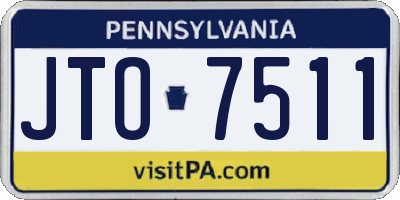 PA license plate JTO7511