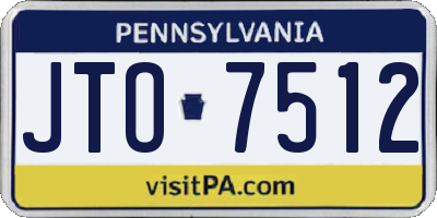 PA license plate JTO7512