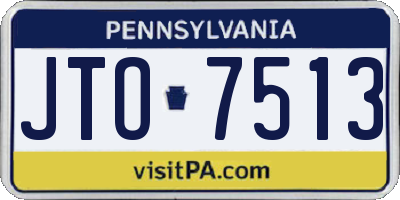 PA license plate JTO7513