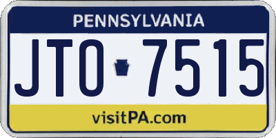 PA license plate JTO7515