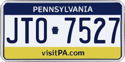 PA license plate JTO7527