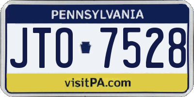 PA license plate JTO7528