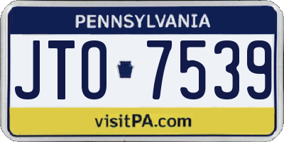 PA license plate JTO7539