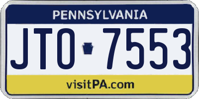PA license plate JTO7553