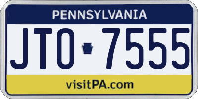 PA license plate JTO7555