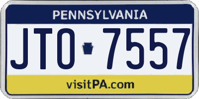 PA license plate JTO7557