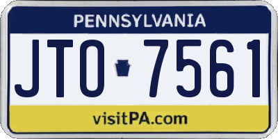 PA license plate JTO7561
