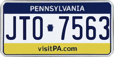 PA license plate JTO7563