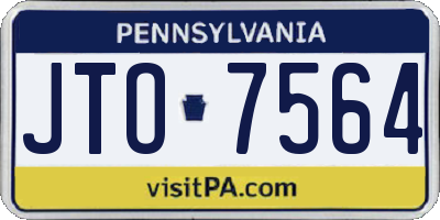 PA license plate JTO7564