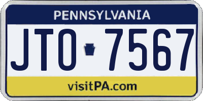 PA license plate JTO7567