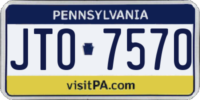 PA license plate JTO7570