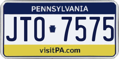 PA license plate JTO7575