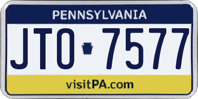 PA license plate JTO7577