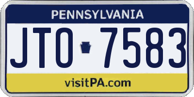 PA license plate JTO7583