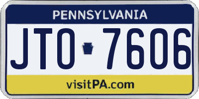 PA license plate JTO7606