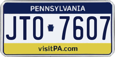 PA license plate JTO7607