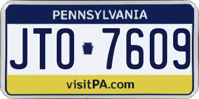 PA license plate JTO7609
