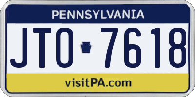 PA license plate JTO7618